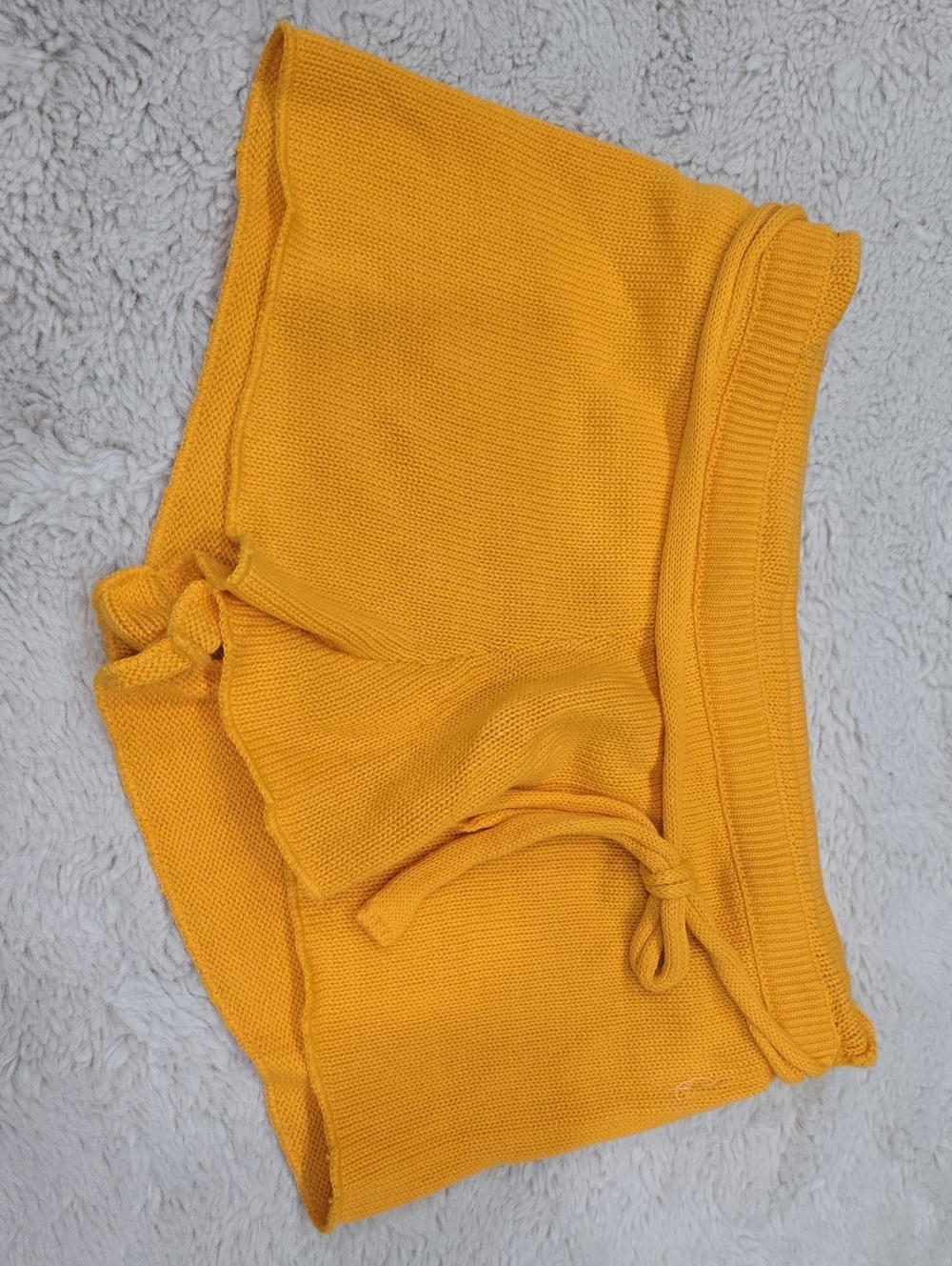 Free People Mustard Yellow Knit Lounge Shorts